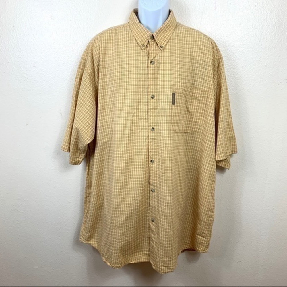 Columbia Men’s casual shirt yellow plaid Sz 2XT